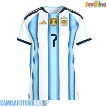Camisa de time de futebol Argentina Rodrigo De Paul #7 Replicas 1º Equipamento Feminina Mundo 2026 Manga Curta